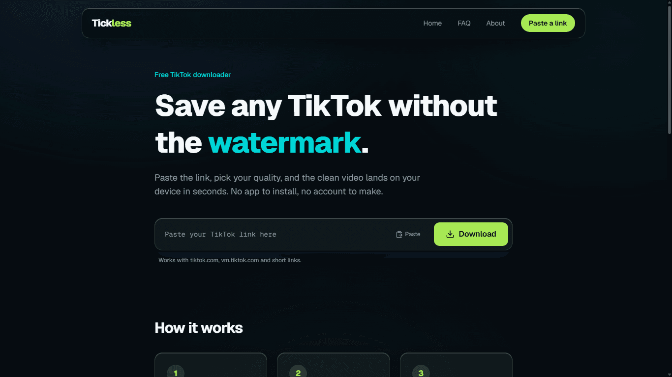Tickless, TikTok downloader without the watermark